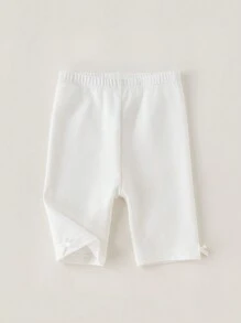 PrepCrw Young Girls' Casual School Style White Contrast Mesh Mini Skirt With Built-In Fitted Shorts, Suitable For Spring & Autumn - White - View 1