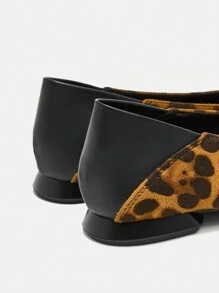 CUCCOO BIZCHIC Women's Leopard-Print Brown Crossband Silver Buckle Decor Casual Flat Sandals Spring Shoes Spring Break Easter - Brown - View 8