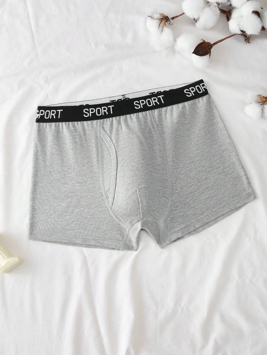Floral Gray Casual Comfortable Boxer Briefs For Teenage Boys