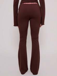 MUSERA Pantalón acampanado con encaje asimétrico en la cintura, ideal para vacaciones en primavera y verano, sexy