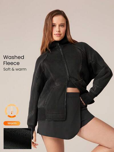 Fleece Cozy Soft Warm Hooded Sweatshirt Pullover With Side Pockets Thumbholes Daily Casual Full Winter