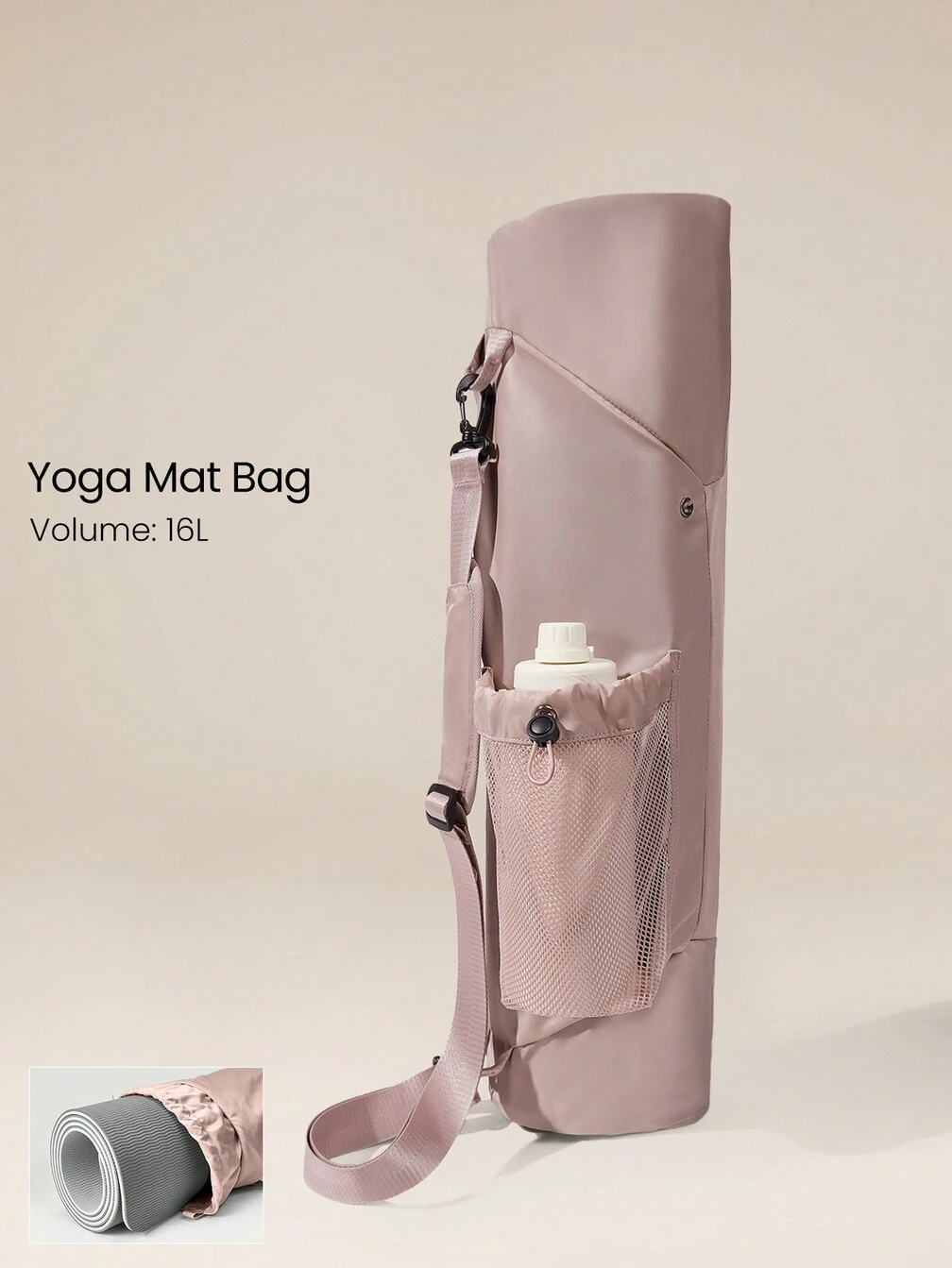lululemon yoga mat and bag medium black 16L One-Shoulder Adjustable Padded Shoulder