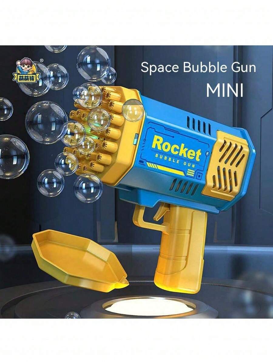 SHEIN 1pc Bubble Gun Space Light Bubble Machine, Battery-Free, Gatling Type, Bubble Blower, Handheld Water Sprayer, Valentine's Day, Valentines Wedding, Birthday,Easter,Wedding Items,Party Favors,Party Supplies,Party Supples,Suplies,Wedding