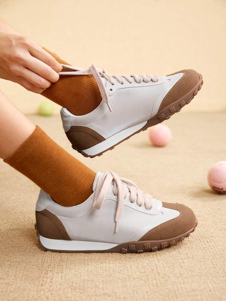 CUCCOO EASI Women's Contrast Color Thick Sole Comfortable Casual Sneakers For Daily Wear Shoes For Women Sneakers Tainers