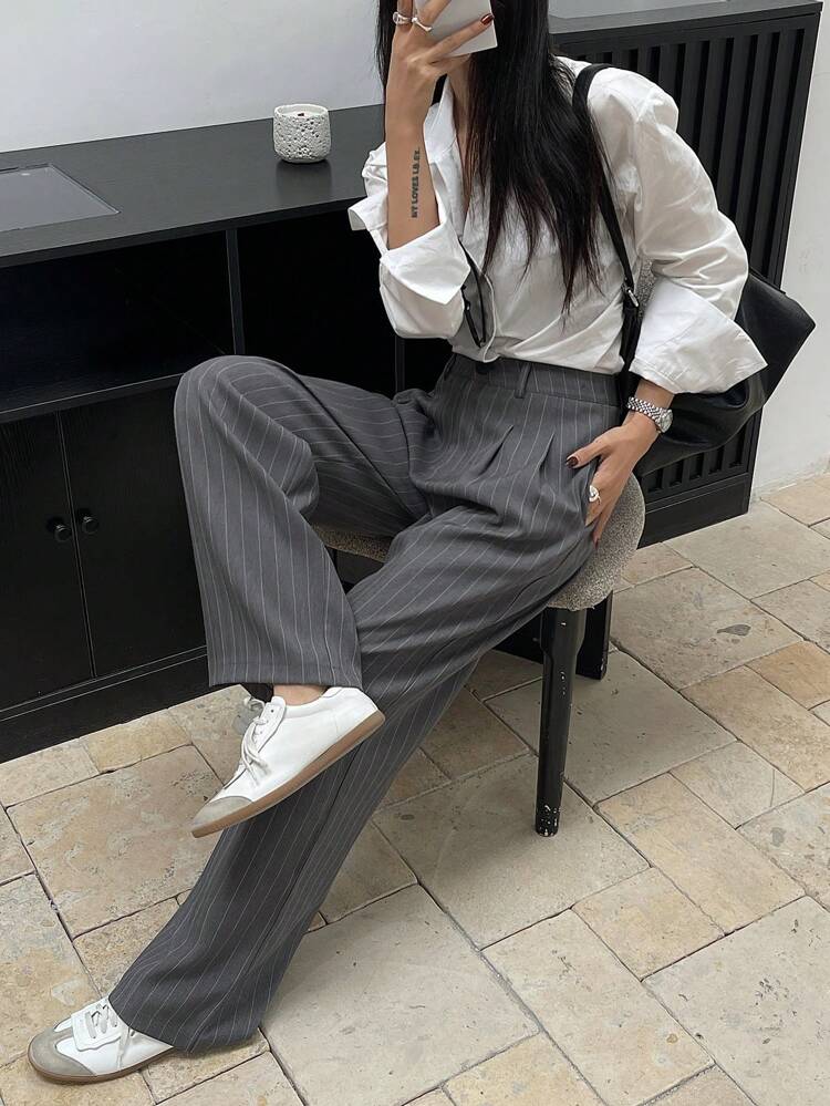 Women's Striped Casual Business Long Pants,Women Dress Pants Fall