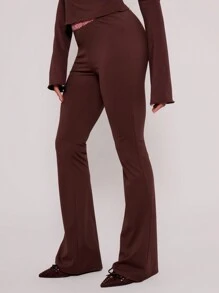 MUSERA Pantalón acampanado con encaje asimétrico en la cintura, ideal para vacaciones en primavera y verano, sexy