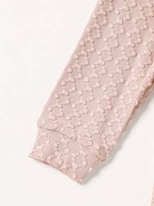 SHEIN Baby Girl Pink Cute Embroidered Lace Trim Long Sleeve Romper Jumpsuit Loungewear