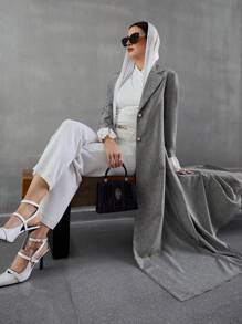Al Najma Women's Simple And Stylish Arabian Abaya, Casual Daily Wear, Modest Robe - Grey - View 4