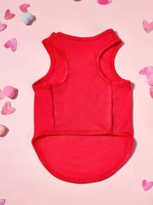 PETSIN 1 pieza Camiseta sin mangas con estampado de AMOR rojo para el Día de San Valentín para perros o gatos