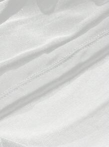 SHEIN VCAY 女式休闲针织网眼修身抹胸上衣 - 白色 - 查看 5