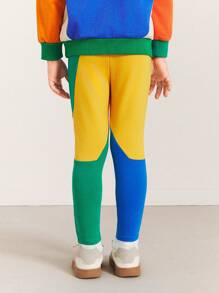 SHEIN Young Boy's Tight-Fit Casual Contrast Color Pants - Multicolor - View 3