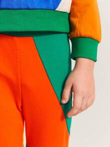 SHEIN Young Boy's Tight-Fit Casual Contrast Color Pants - Multicolor - View 7