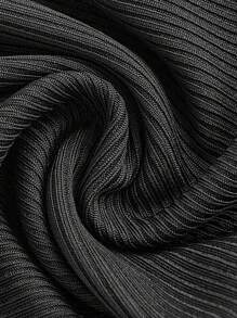 SHEIN Sweetina Shorts pitillo con encaje en la cintura - Negro - Ver 3