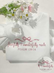 INAWLY Rosa Schleife Sweatshirt, Glaubensbasierte Bekleidung als Geschenk, Loose Fit Damen Grafik Hoodie