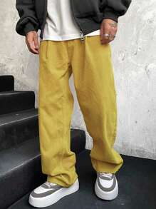 Manfinity Hypemode Men Casual Solid Drawstring Waist Pants