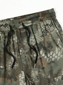 Manfinity Homme Men's All-Over Print Cargo Pockets Casual Loose Fit Pants - Multicolor - View 4