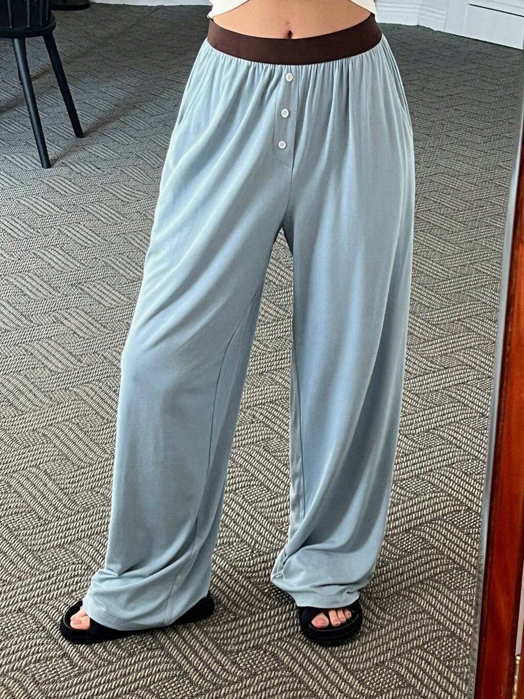 Soft Color Block Pants, Comfortable Women's Sleepwear Bottom Pajama