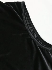 SHEIN Unity Abito midi a collo con cintura, senza maniche, nero - nero - Visualizzare 4