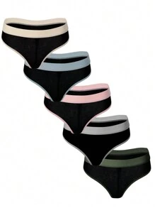 5 件套女士性感丁字裤套装 - 彩色 - 查看 8