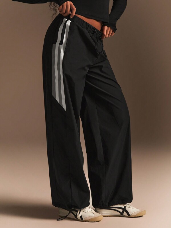 Athîral Women's Solid Color Elastic Waist Casual Long Pants, Simple And Comfortable For Daily Wear