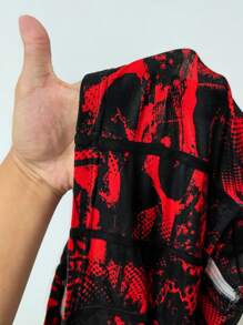 Slaydiva Set de 2 piezas de Top corto de Body entallado y minifalda con estampado sexy para mujer, ropa de club y estilo callejero para verano