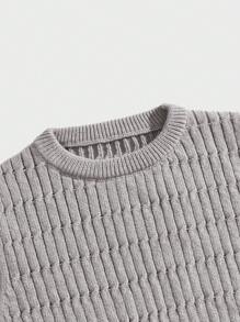 Manfinity VCAY Chaleco de punto holgado de cuello redondo para hombre, talla grande y sin mangas, adecuado para otoño/invierno