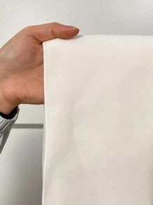 SHEIN Privé 大码优雅简约通勤短袖宽松蝙蝠袖大码女式夹克配可拆卸围巾，休闲复古校园风格，杏色，适合节日、新年派对 - 米色 - 查看 8