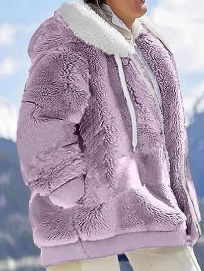 Nueva chaqueta con capucha con cremallera y plumón suelto para mujeres de talla grande, otoño/invierno