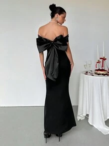 Aloruh Đầm đuôi cá hở vai màu trơn trang trí hình bướm in nơ ngày lễ tình nhân gợi cảm hở lưng đính sequin cho nữ Đầm đuôi cá thu đông Trang phục nữ Váy đen mùa thu Trang phục nghỉ mát thanh lịch Váy cưới Váy sinh nhật Váy dự tiệc ngày lễ Váy dạ hội dự tiệc Đầm dự tiệc trang trọng Váy dự tiệc đêm giao thừa Váy công sở dài thanh lịch Váy chụp ảnh năm mới Váy đính sequin mùa xuân - màu đen - Xem 1