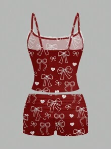 Skyy Designs Co Artist 2pcs Women's Casual Minimalist Sequin Sets Suitable For Party, All Season, Festival - Red - View 2