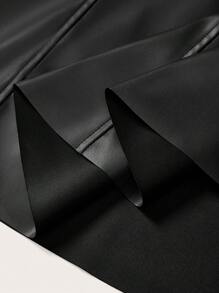 SHEIN Clasi Women's Solid Color Elegant Commute Black Midi Skirt - Black - View 5