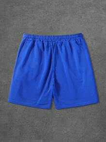 Manfinity Homme Manfinity Men's Casual Front Tie Pocket Letter Print Shorts