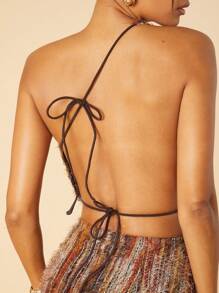 Hauture Top de mujer simple, de moda, casual y sin espalda