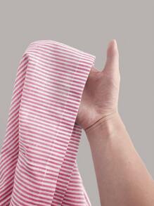 SHEIN EZwear Pantalones casuales holgados de pierna ancha de cintura alta con rayas tejidas para mujer