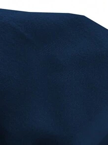 Pariaura Solid Color Large Lapel Double-Breasted Overcoat Fall Winter Cloth For Women - Navy Blue - View 6