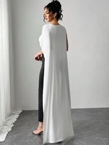Firerie Women's Elegant Simple Exquisite Romantic Black & White Color Block Asymmetrical Neck Bodycon Dress, Suitable For Dates, Parties, Balls For Valentine's Day