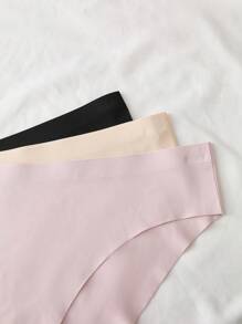 3pcs Minimalist Comfortable Seamless Underwear, Suitable For Teenagers And Daily Wear