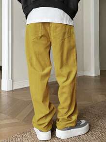 Manfinity Hypemode Men Casual Solid Drawstring Waist Pants