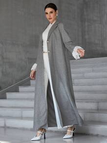 Al Najma Women's Simple And Stylish Arabian Abaya, Casual Daily Wear, Modest Robe - Grey - View 5