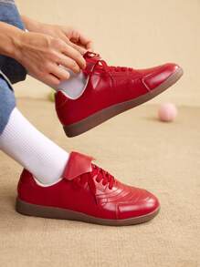 CUCCOO EASI 女士休闲牛津鞋底运动鞋，适合通勤和户外 - 紅色 - 查看 3