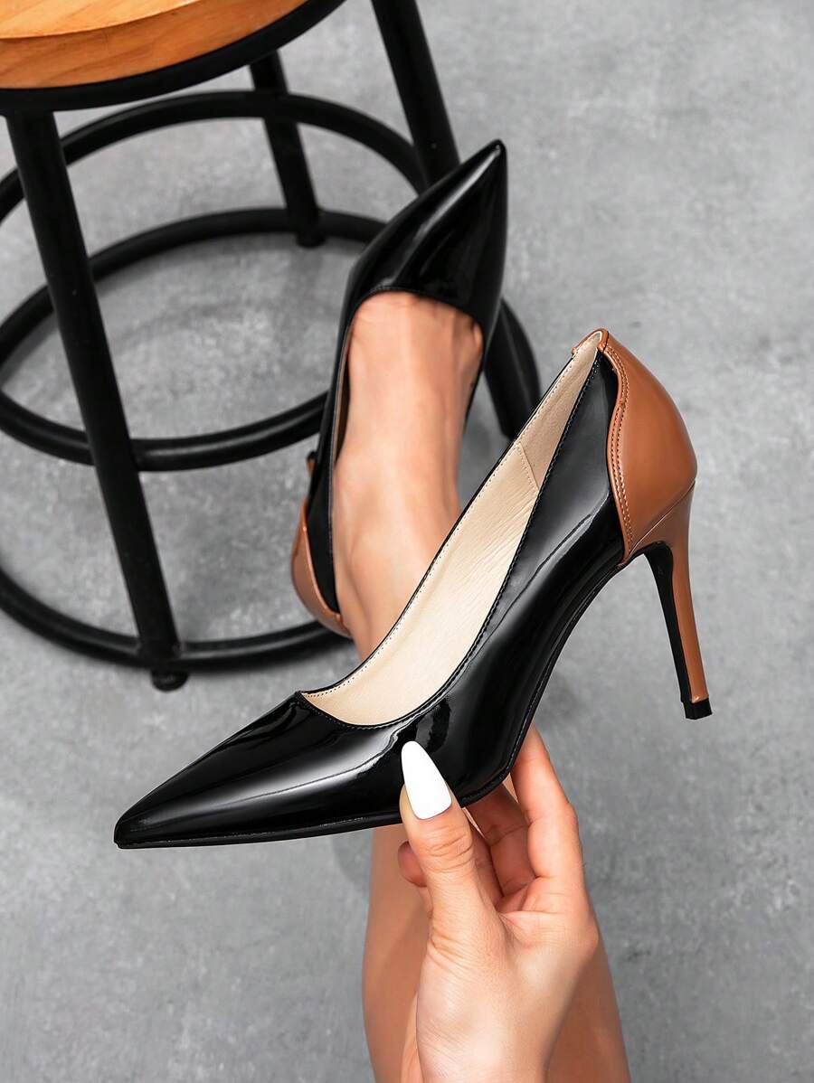 CUCCOO SZL 女士尖头时尚性感高跟鞋，2025 年新款，适合约会和派对穿着 - 黑色 - 查看 1