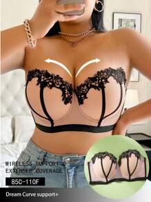 大码女士水溶性抹胸内衣文胸，1 件