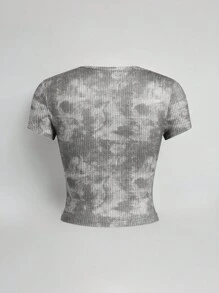 Coolane 女士春夏扎染短袖 T 恤 - 淺灰色 - 查看 5