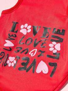 PETSIN 1 pieza Camiseta sin mangas con estampado de AMOR rojo para el Día de San Valentín para perros o gatos