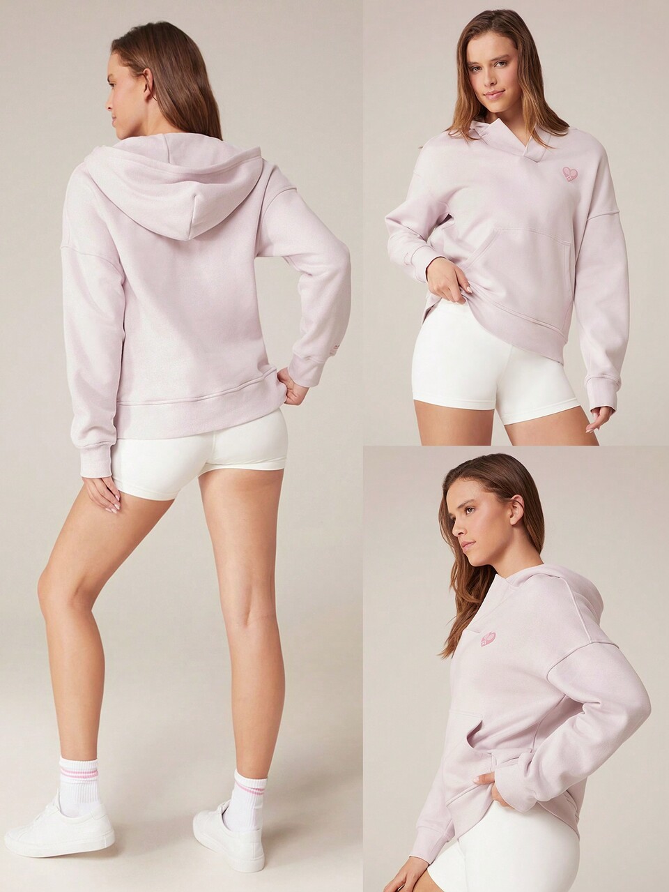Sudadera con capucha estampada con motivo de tenis, cuello en V y bolsillo tipo canguro, de talla grande