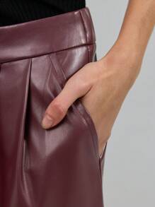 Ontre Ropa de mujer 2025 de estilo vintage chic y urbano, pantalones de pata ancha color burdeos, adecuado para el Día de San Valentín y otras festividades