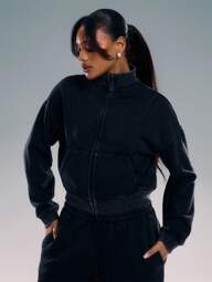 MUSERA Washed Zip Through Sweatshirt Seam Detail Back To School Autumn Winter Cosy Fall Cute Casual Everyday Capsule Wardrobe Y2K Streetwear Christmas