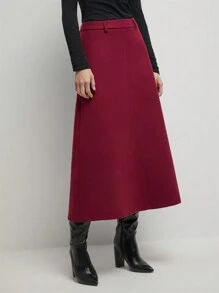BizChic Angola Red A-Line Skirt, Spring Summer Women's Clothing For Christmas, New Year, Party, Holiday, Thanksgiving - Red - View 2