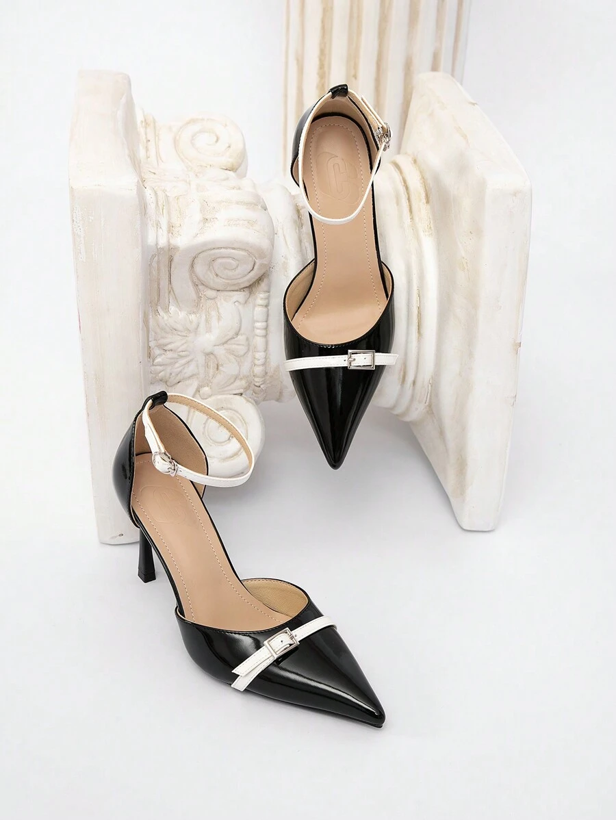 CUCCOO CHICEST 2025 Women Fashion Sexy Pointed Toe Hollow Out High Heels Shoes, Commuting & Party/Music Festival Outfit - Black - View 1