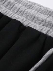 DAZY Pantalones deportivos casuales para hombres con cintura elástica y cordón, bloque de color, pierna recta
